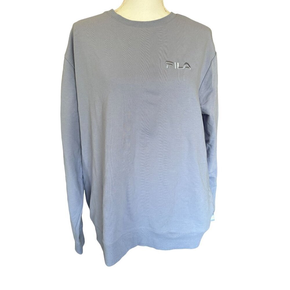 Fila Women's Purple Impression Sweatshirt XXL Long Sleeve Crew Neck Side Pockets